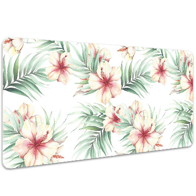 Full desk protector Hawaiian flowers