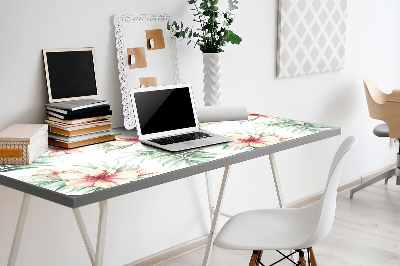 Full desk protector Hawaiian flowers