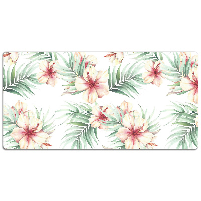 Full desk protector Hawaiian flowers