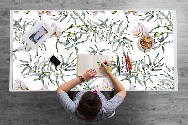 Desk pad pink orchids