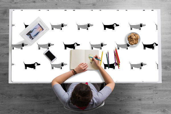 Large desk mat for children dachshunds