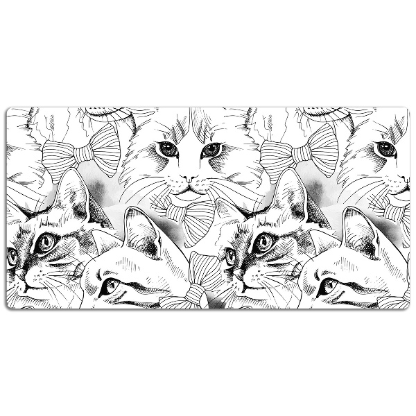 Desk pad sketched cats