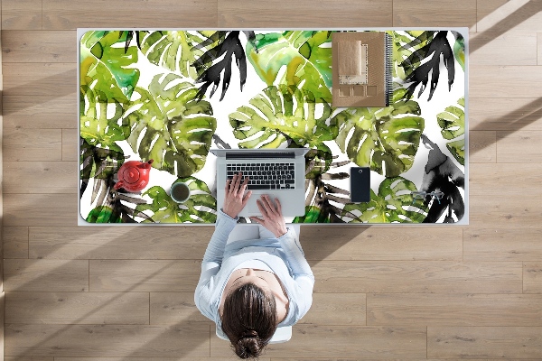 Desk pad watercolor leaves