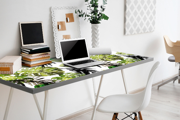 Desk pad watercolor leaves