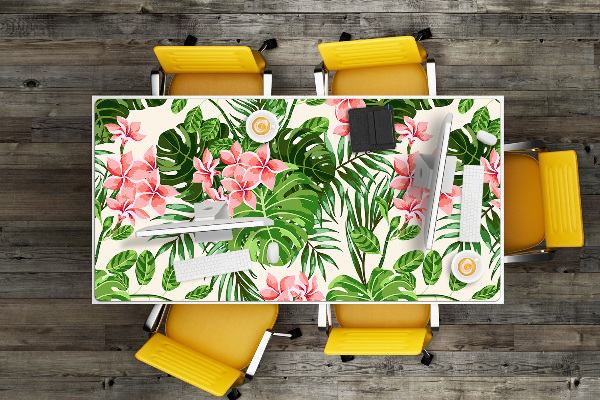 Large desk mat table protector flowers hawaii