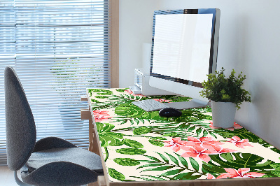 Large desk mat table protector flowers hawaii