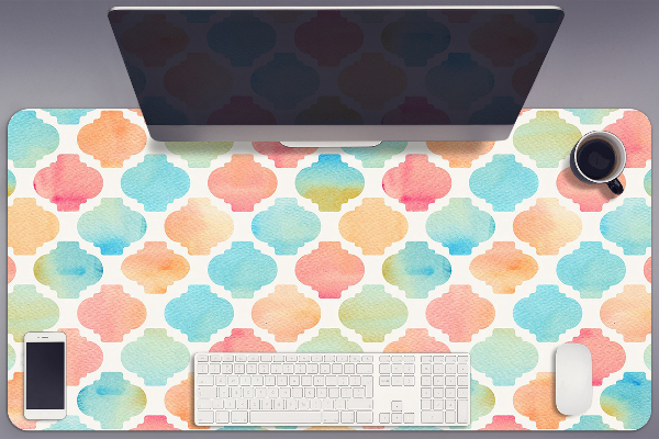 Large desk mat table protector colorful pattern