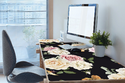 Large desk pad PVC protector Vintage roses