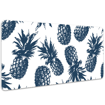 Large desk mat table protector gray pineapples
