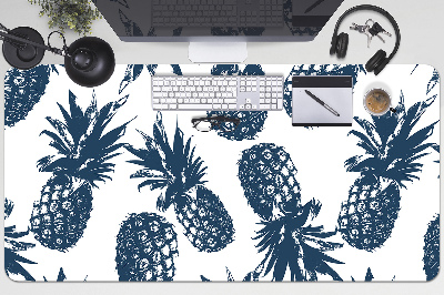 Large desk mat table protector gray pineapples