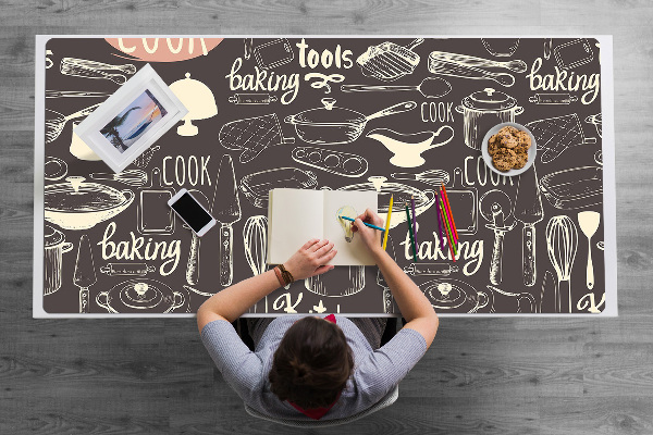 Desk mat kitchen tools