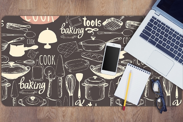 Desk mat kitchen tools