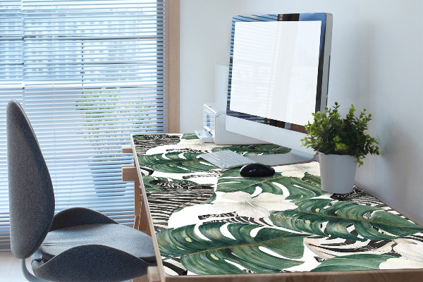 Full desk protector Zebras in the leaves