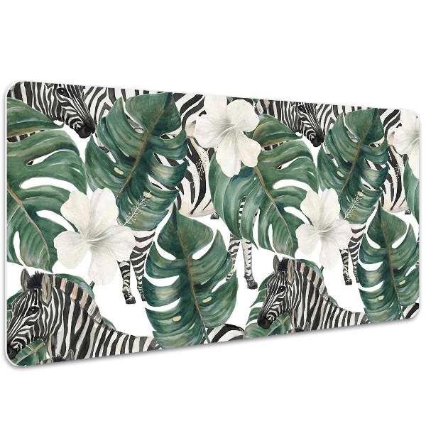 Full desk protector Zebras in the leaves