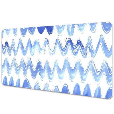 Large desk mat table protector waves watercolors