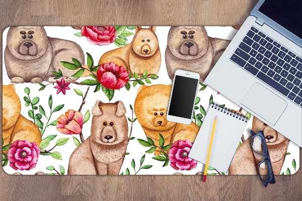 Large desk mat table protector Chow chow dogs