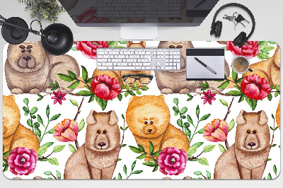 Large desk mat table protector Chow chow dogs
