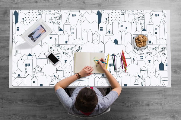 Large desk mat for children Cottages