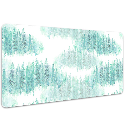 Large desk pad PVC protector painted forest