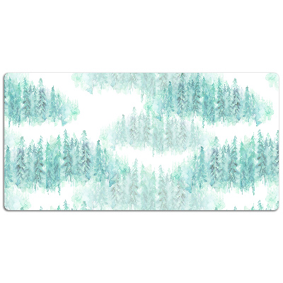 Large desk pad PVC protector painted forest