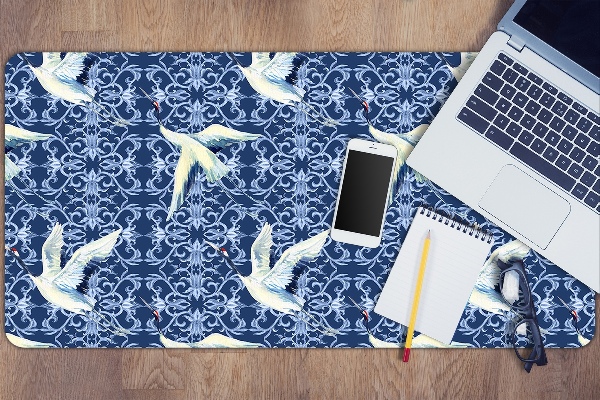 Full desk protector Chinese cranes
