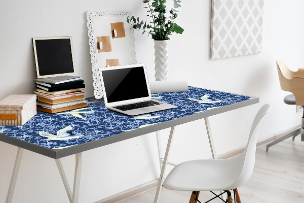 Full desk protector Chinese cranes
