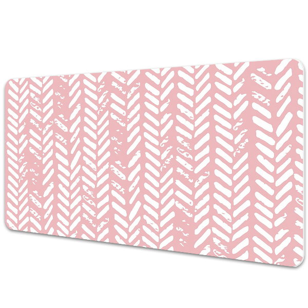 Full desk mat pink herringbone