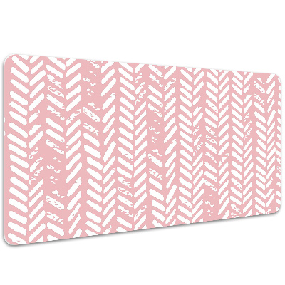 Full desk mat pink herringbone