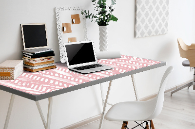 Full desk mat pink herringbone