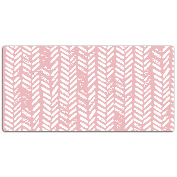 Full desk mat pink herringbone