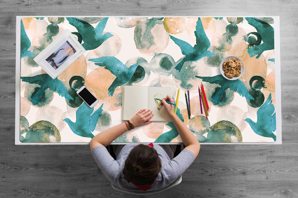 Full desk mat watercolor birds