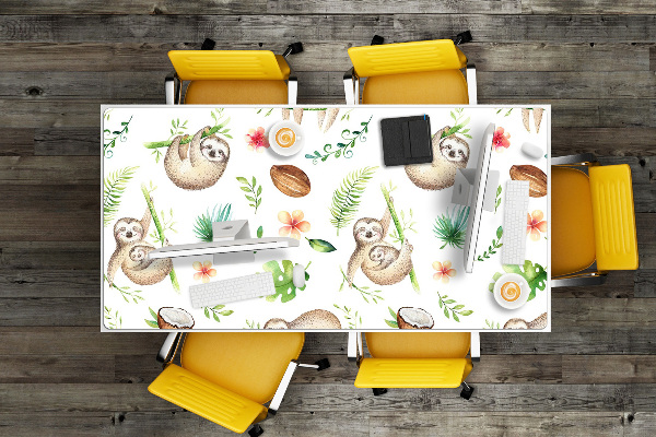 Large desk mat for children sloths