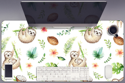 Large desk mat for children sloths