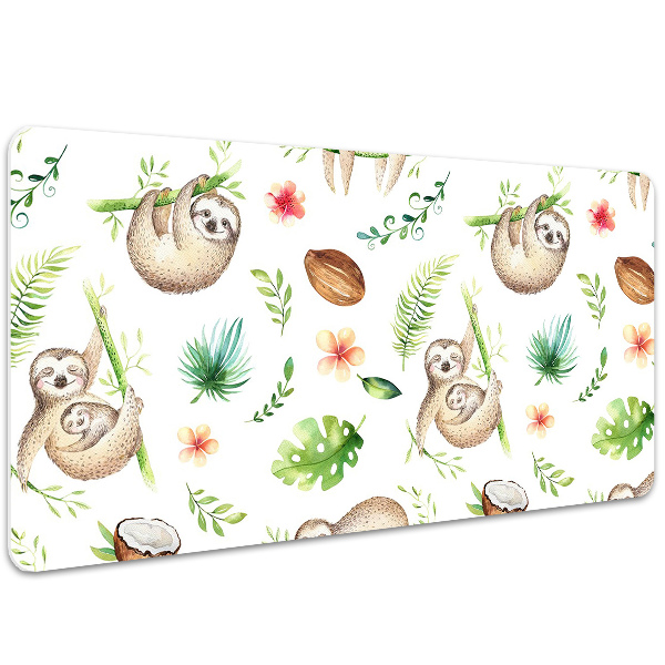 Large desk mat for children sloths