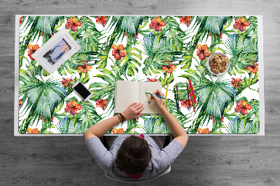 Full desk protector Hawaiian leaves