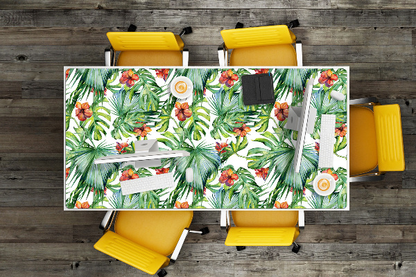 Full desk protector Hawaiian leaves