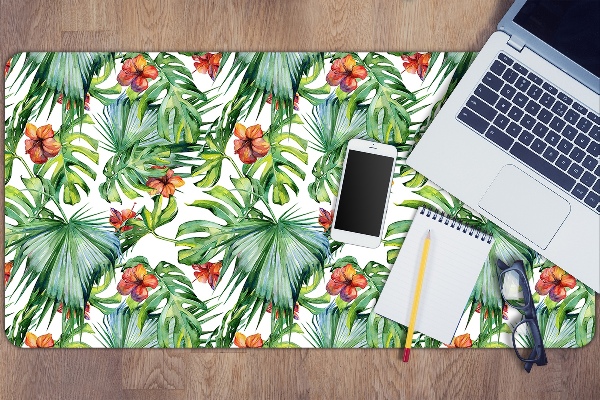 Full desk protector Hawaiian leaves