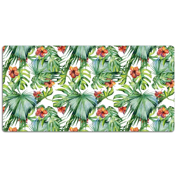 Full desk protector Hawaiian leaves