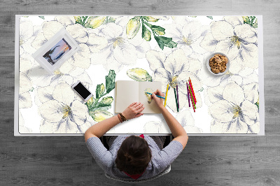 Large desk mat table protector freesia Flowers