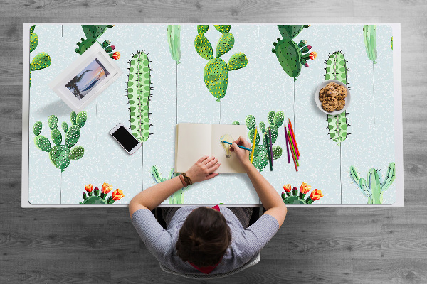 Large desk mat for children cacti