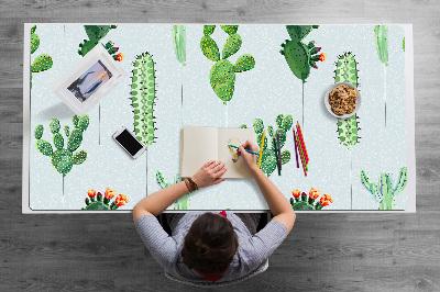 Large desk mat for children cacti