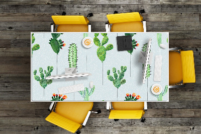 Large desk mat for children cacti