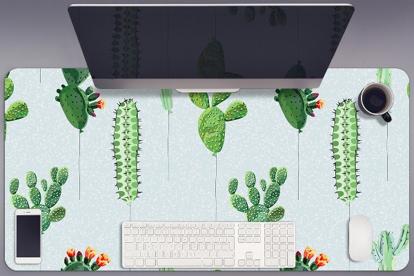 Large desk mat for children cacti