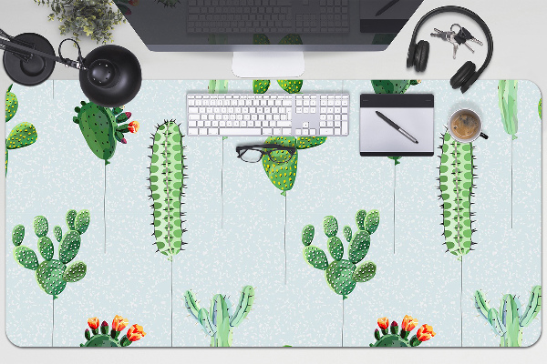 Large desk mat for children cacti