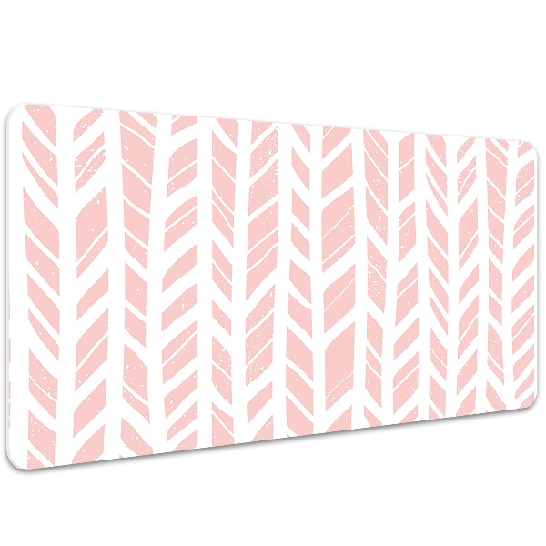 Full desk mat pink herringbone