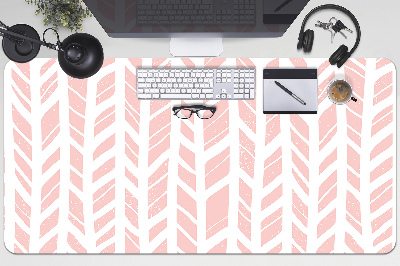 Full desk mat pink herringbone