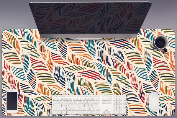 Large desk mat table protector colorful waves