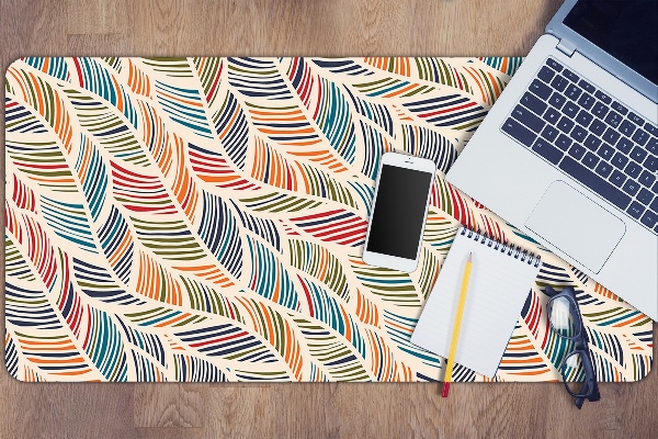 Large desk mat table protector colorful waves