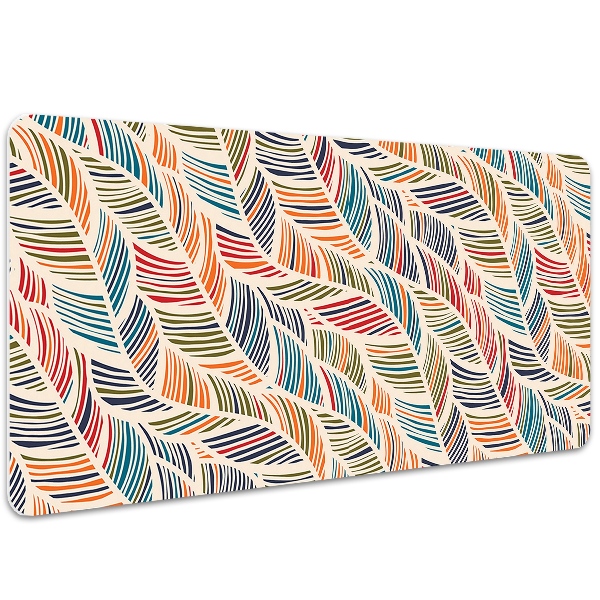 Large desk mat table protector colorful waves
