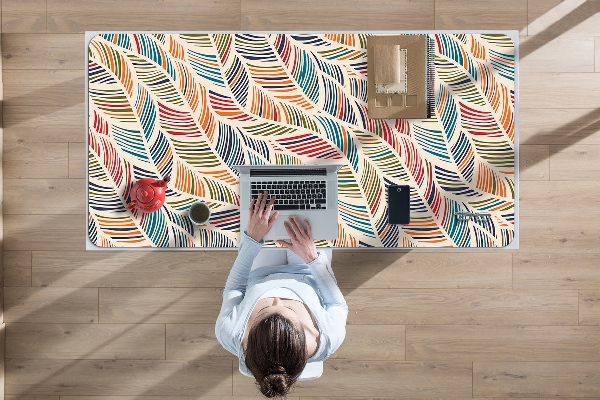 Large desk mat table protector colorful waves
